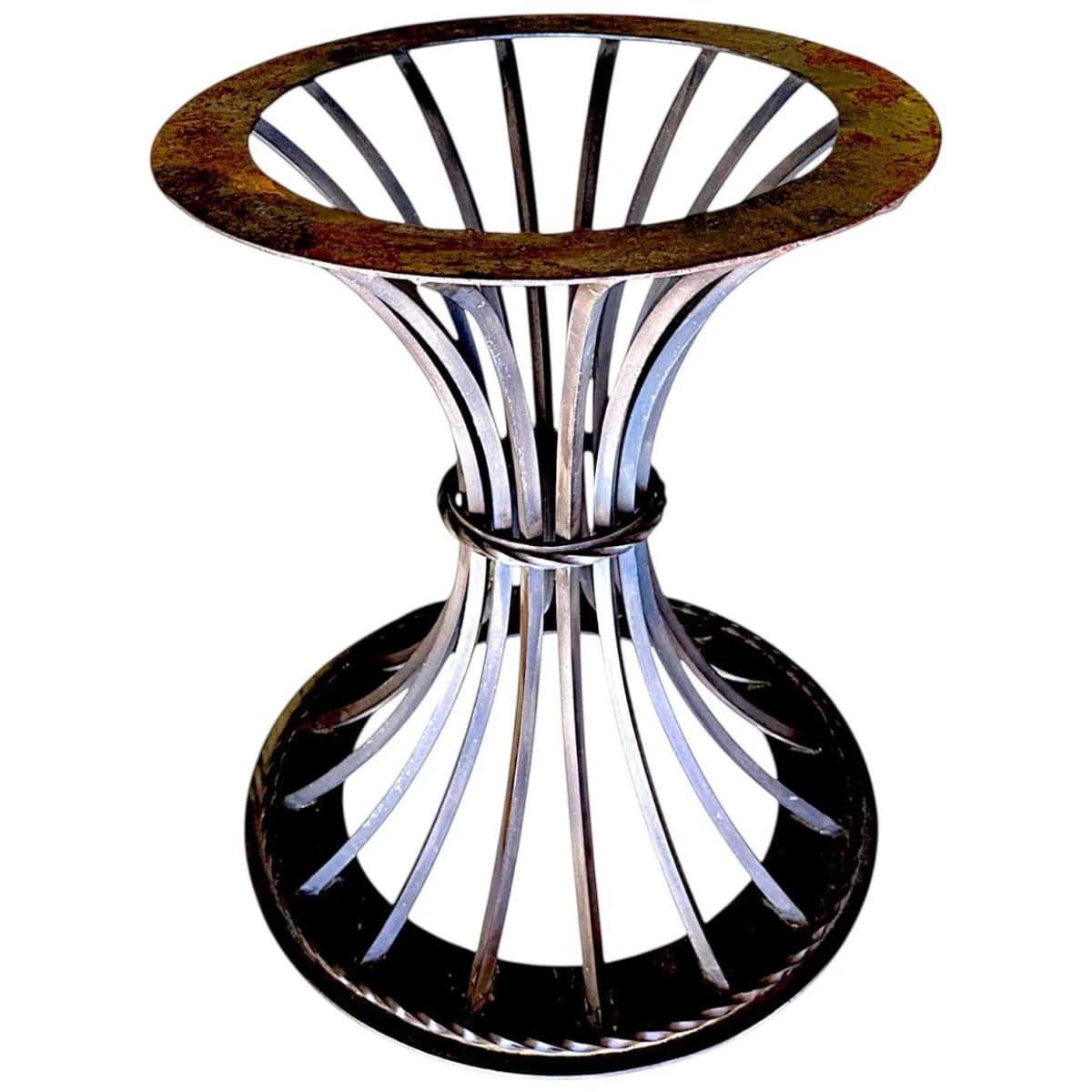 90's Kreiss Trieste Collection Indoor/Outdoor Iron Rod Cinched Sheif Table Base - Thumbnail 8