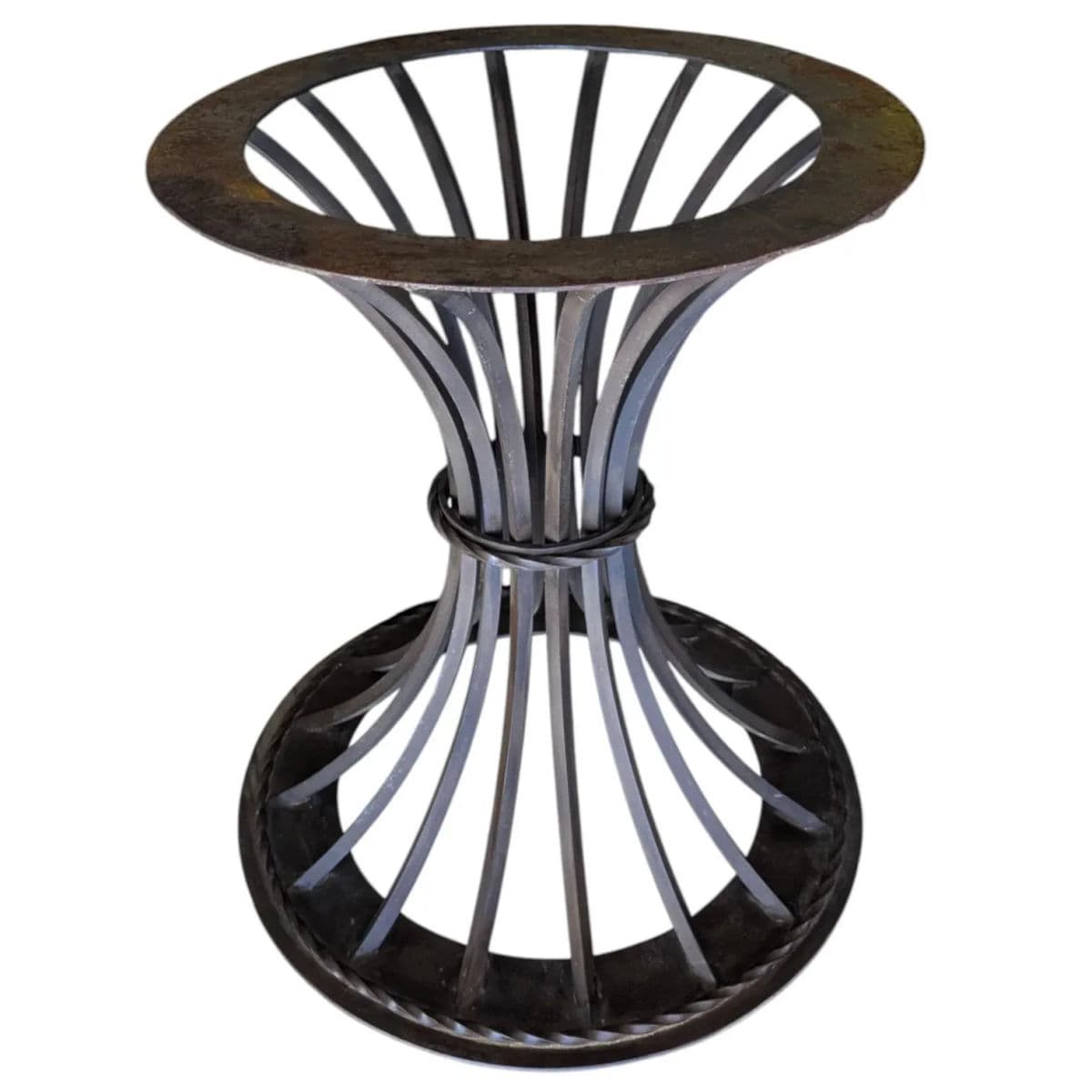 90's Kreiss Trieste Collection Indoor/Outdoor Iron Rod Cinched Sheif Table Base - Thumbnail 9