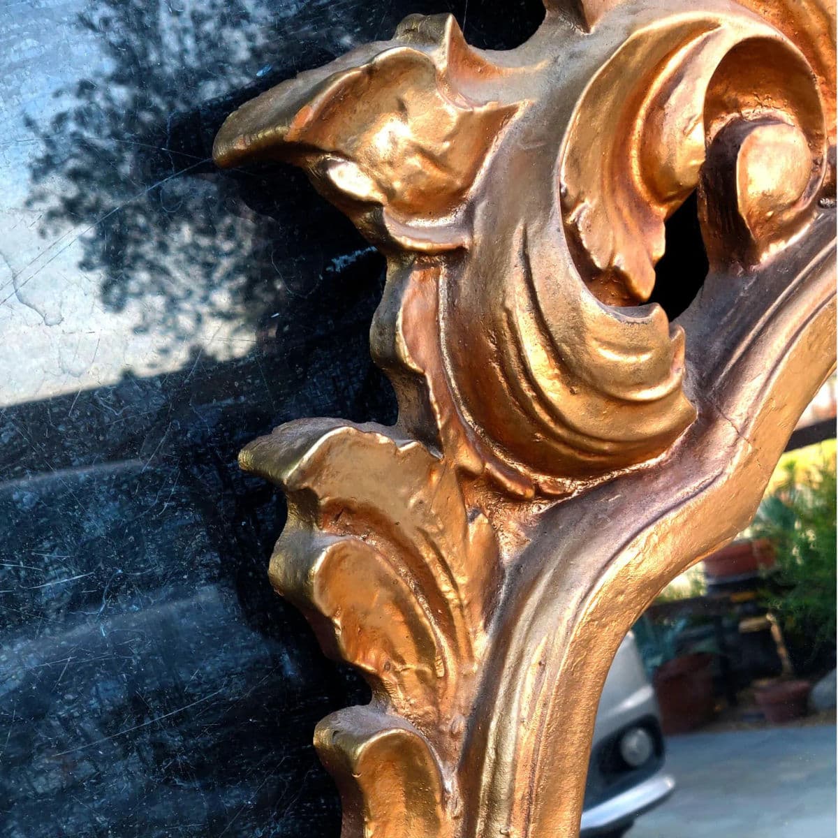 1990s Hollywood Regency Ornate Italian Grand Tour Style Giltwood Mirror - Thumbnail 8