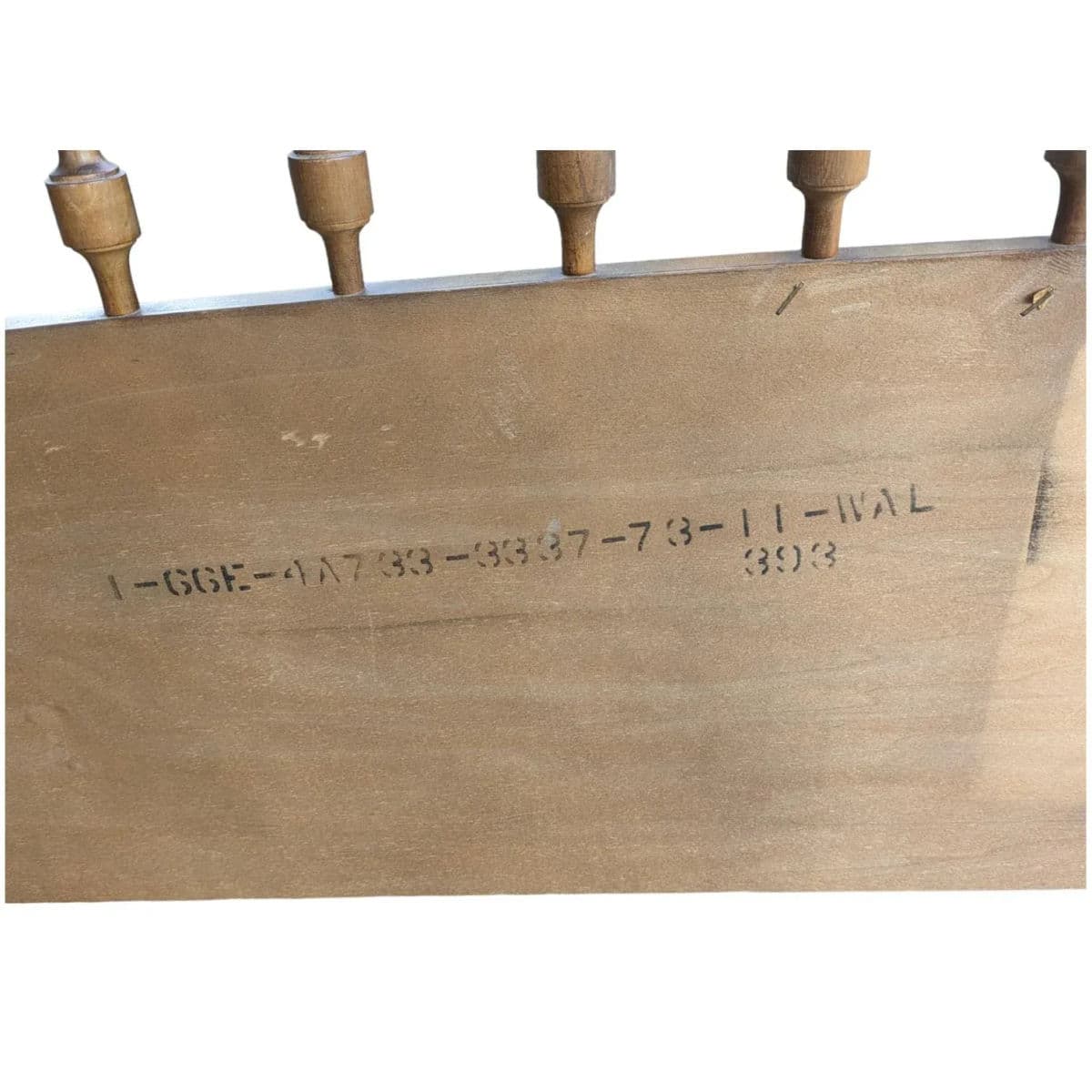 1970s Mid-Century Honey Chestnut All Wood Spindle Queen Sized Headboard - Thumbnail 8