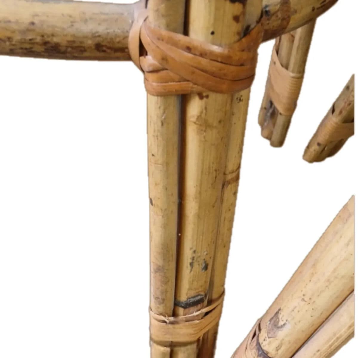 Pair of Vintage Bamboo & Wicker Counter Stools – Effortless Coastal Vibe - Thumbnail 9