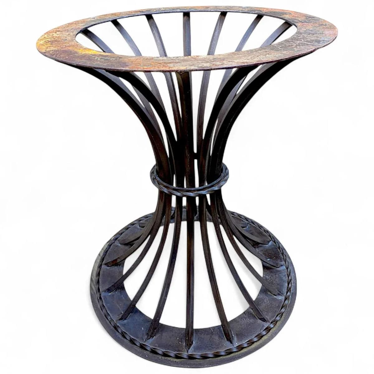90's Kreiss Trieste Collection Indoor/Outdoor Iron Rod Cinched Sheif Table Base - Thumbnail 5