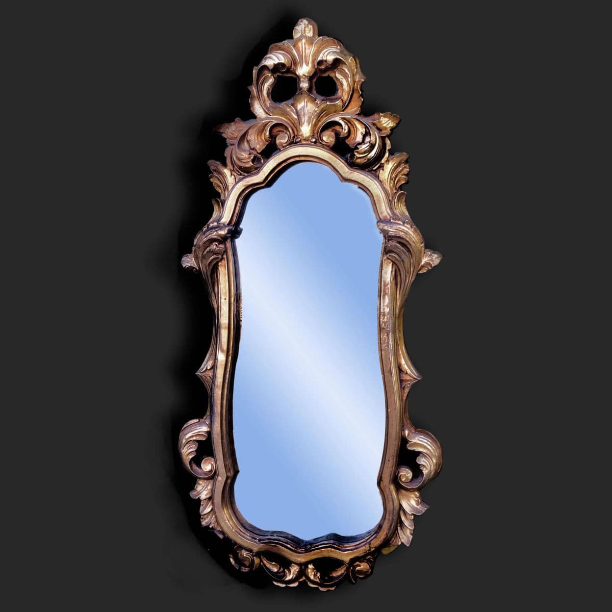 1990s Hollywood Regency Ornate Italian Grand Tour Style Giltwood Mirror - Thumbnail 3