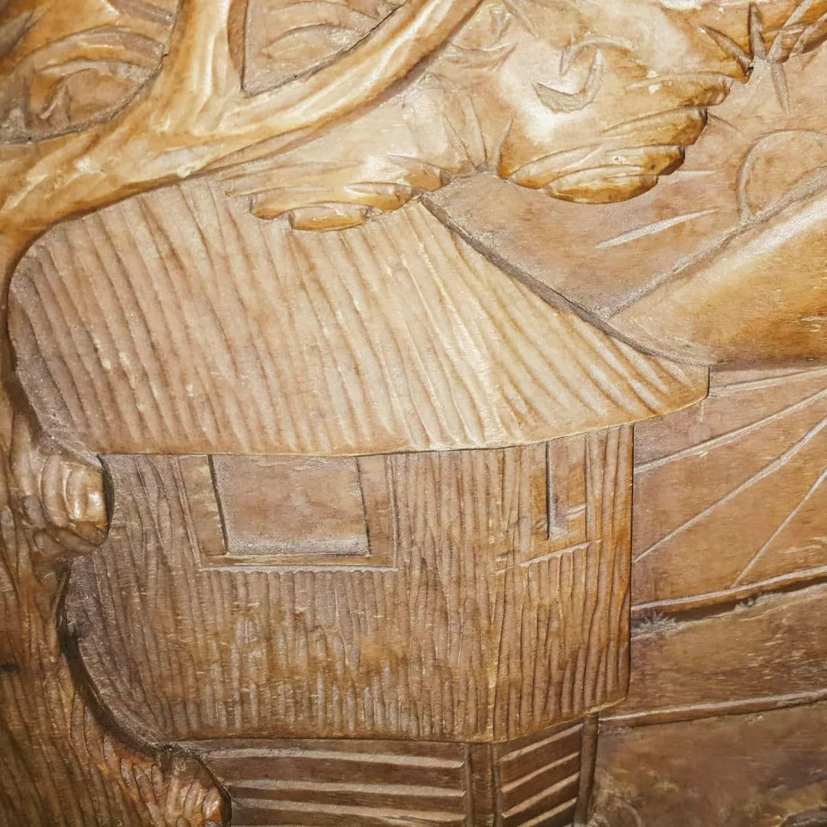 Javanese Hand Carved Solid Wood Storytelling Plaques - a Pair - Thumbnail 8