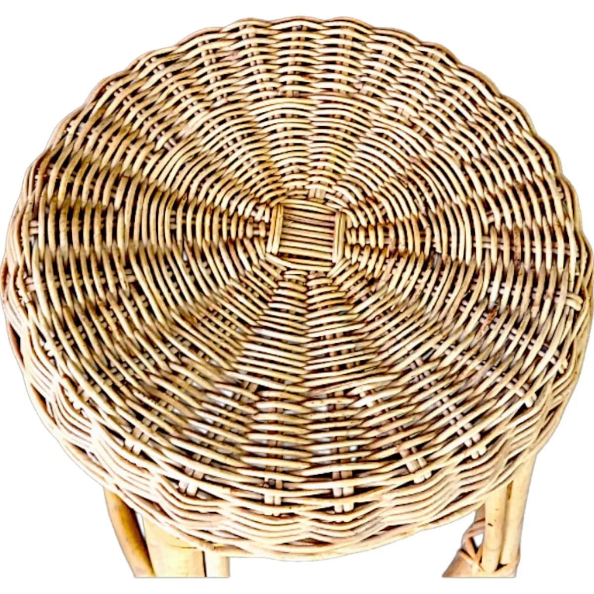 Pair of Vintage Bamboo & Wicker Counter Stools – Effortless Coastal Vibe - Thumbnail 5