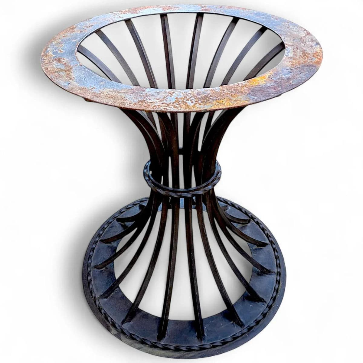 90's Kreiss Trieste Collection Indoor/Outdoor Iron Rod Cinched Sheif Table Base - Thumbnail 3