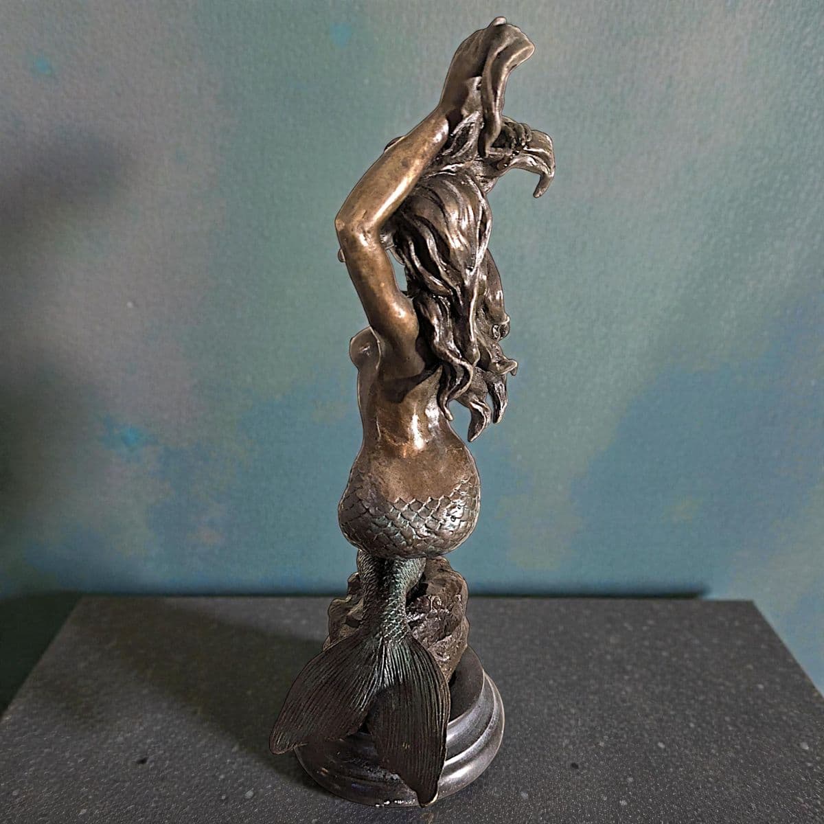 20th Century Decorative Signed Cast Bronze Sculpture on Marble Plinth - Thumbnail 11