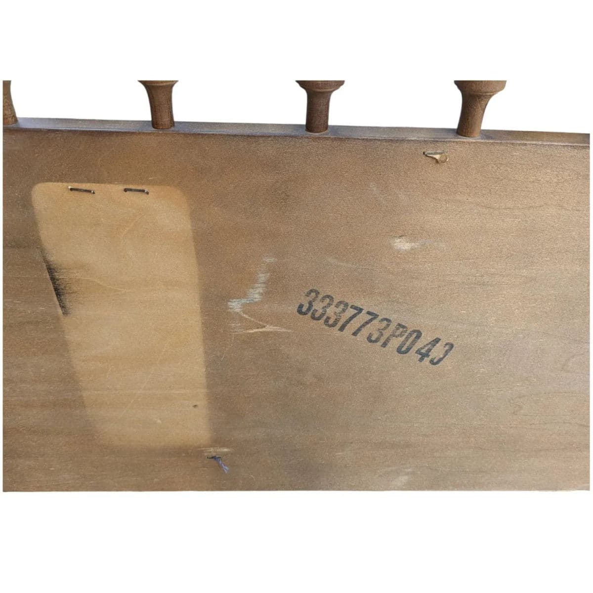 1970s Mid-Century Honey Chestnut All Wood Spindle Queen Sized Headboard - Thumbnail 9