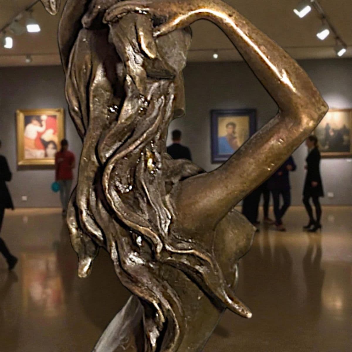 20th Century Decorative Signed Cast Bronze Sculpture on Marble Plinth - Thumbnail 4