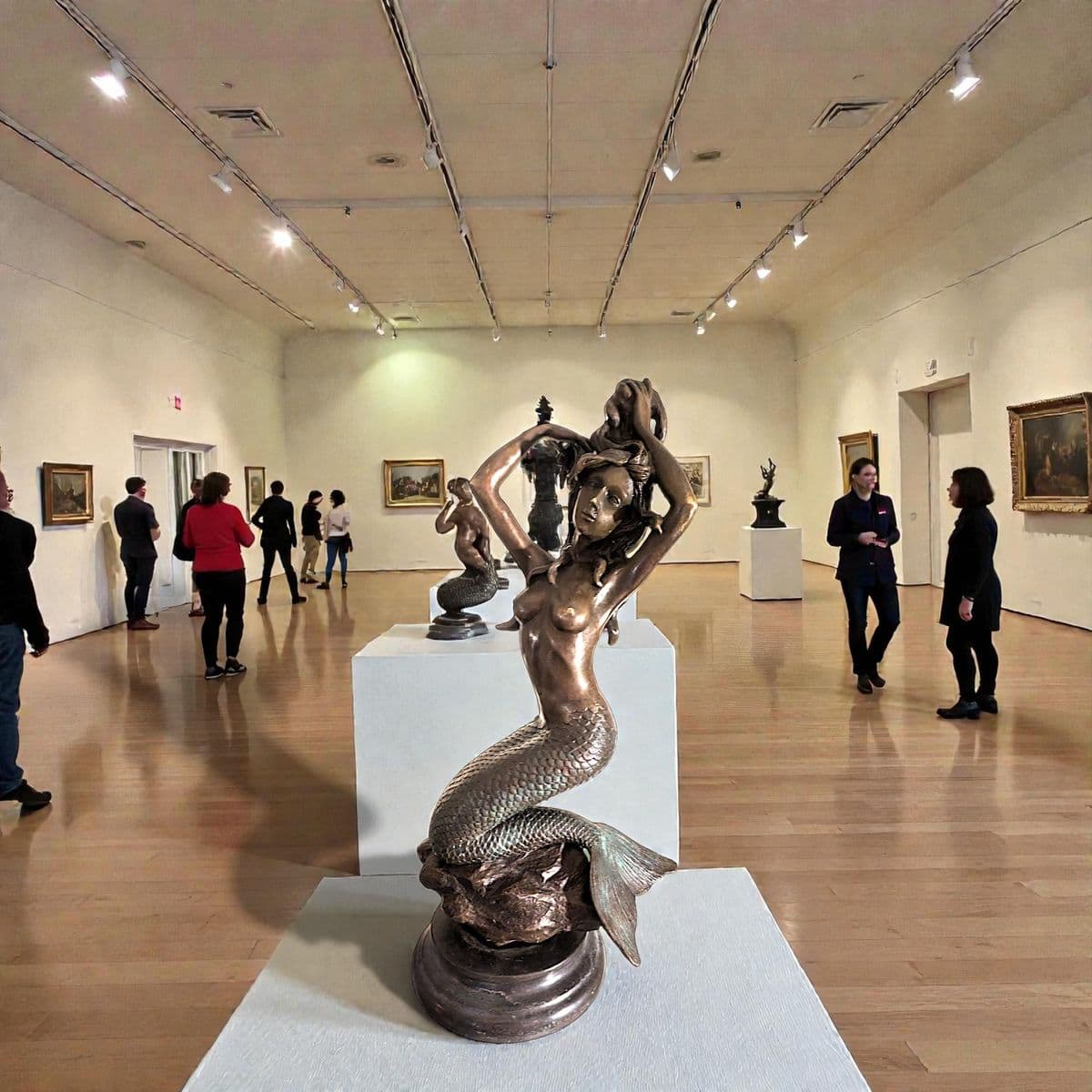 20th Century Decorative Signed Cast Bronze Sculpture on Marble Plinth - Thumbnail 9