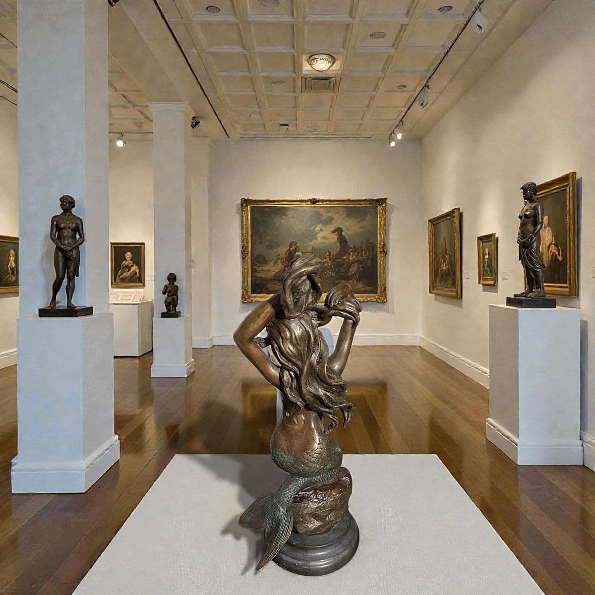 20th Century Decorative Signed Cast Bronze Sculpture on Marble Plinth - Thumbnail 10