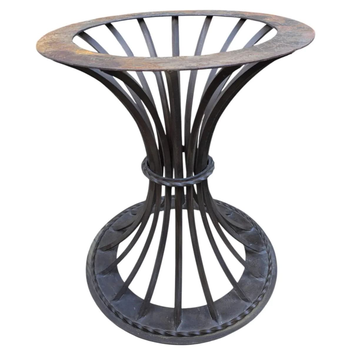 90's Kreiss Trieste Collection Indoor/Outdoor Iron Rod Cinched Sheif Table Base - Thumbnail 6