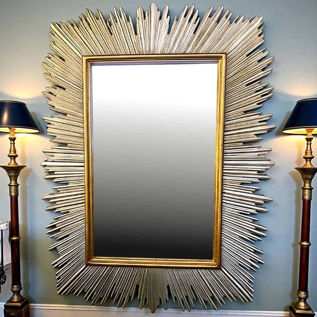 1980s Monumental Maitland-Smith Art Deco–Inspired Gilt Sunburst Mirror 88" X 69" - Thumbnail 3