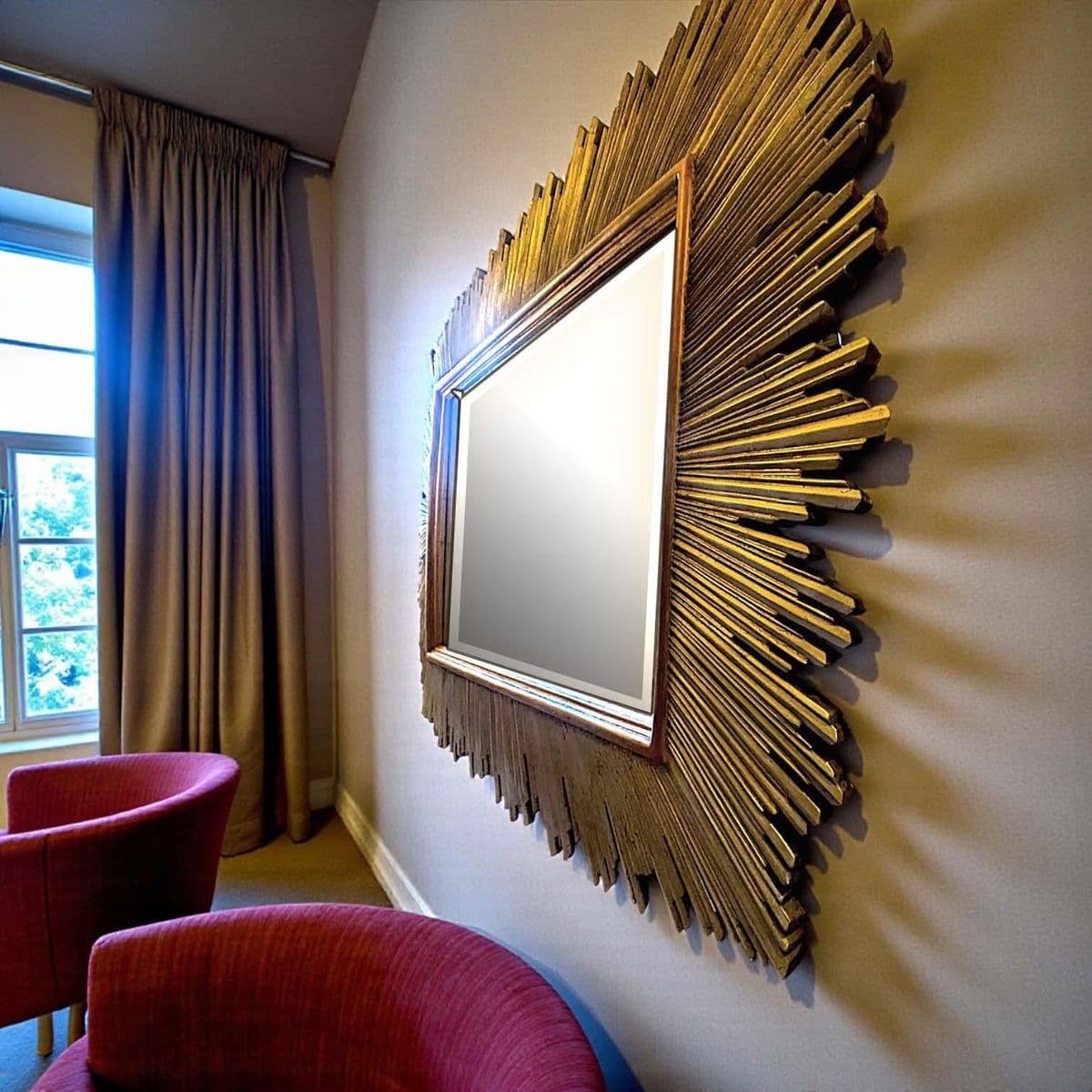 1980s Monumental Maitland-Smith Art Deco–Inspired Gilt Sunburst Mirror 88" X 69" - Thumbnail 9