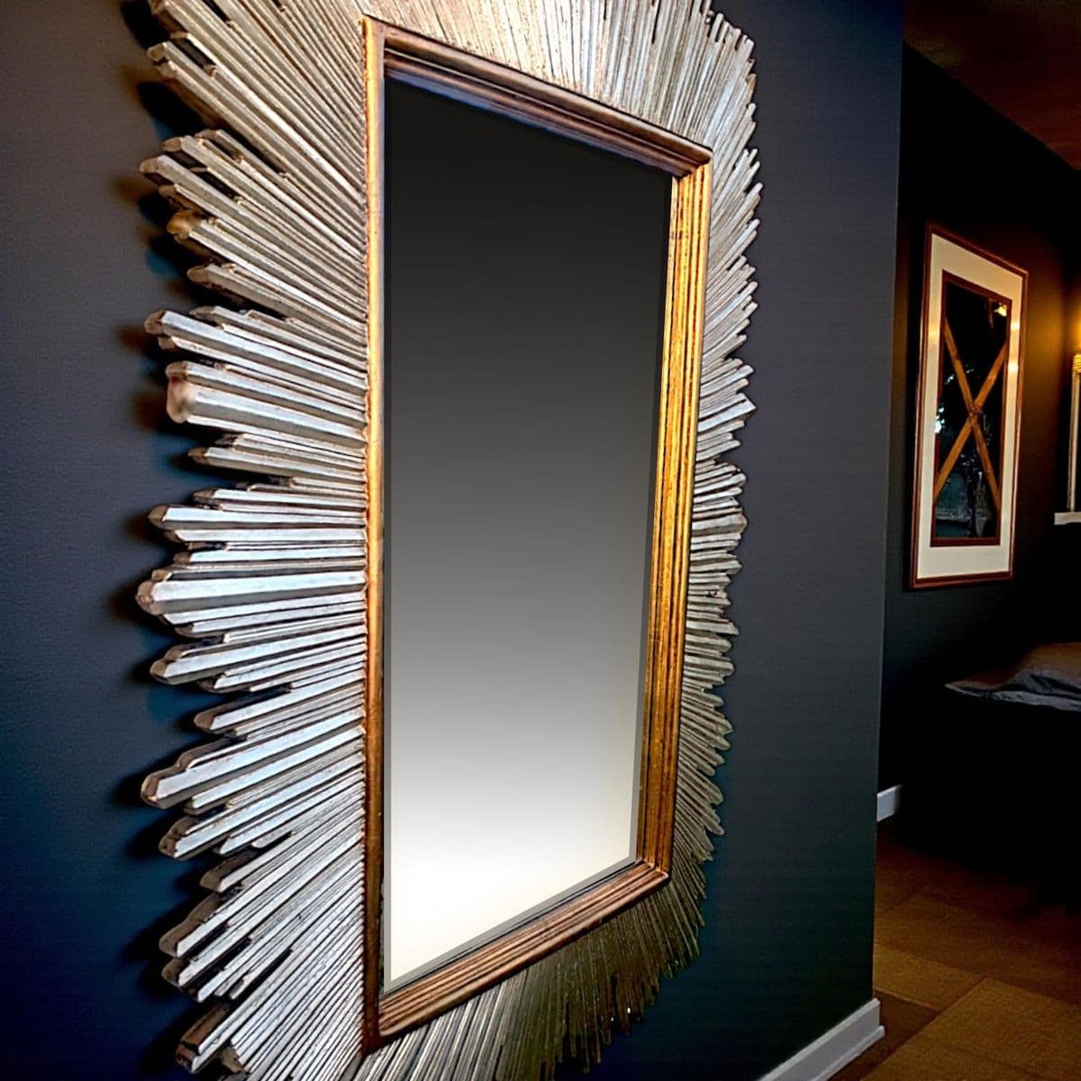 1980s Monumental Maitland-Smith Art Deco–Inspired Gilt Sunburst Mirror 88" X 69" - Thumbnail 6
