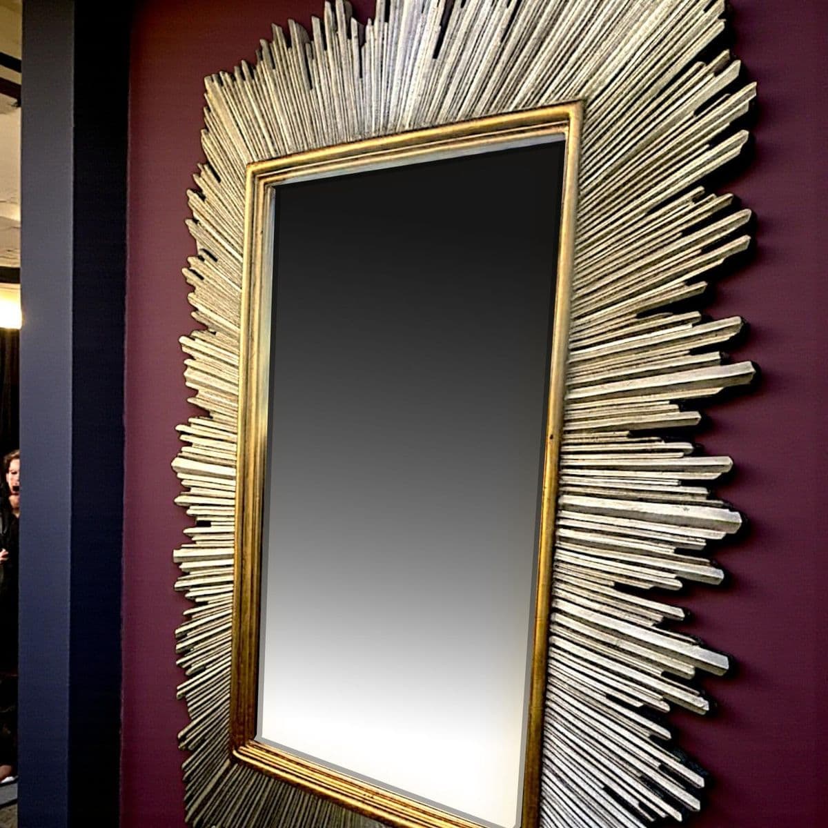 1980s Monumental Maitland-Smith Art Deco–Inspired Gilt Sunburst Mirror 88" X 69" - Thumbnail 7