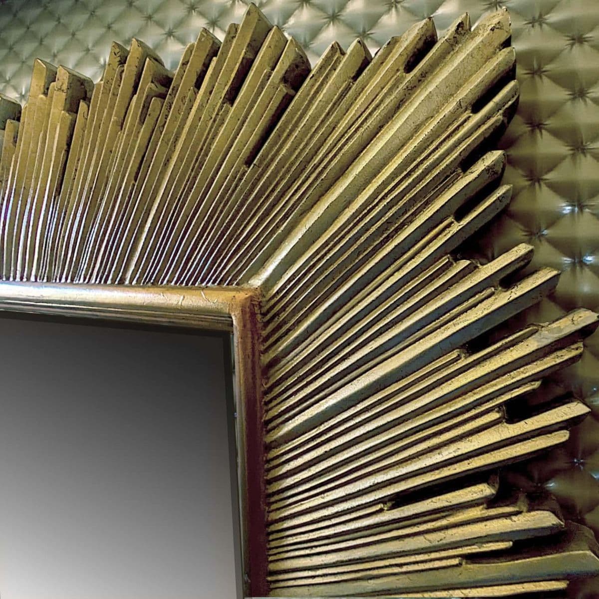 1980s Monumental Maitland-Smith Art Deco–Inspired Gilt Sunburst Mirror 88" X 69" - Thumbnail 10