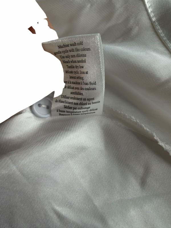 In Bloom By Jonquil Pajama Top White Satin Shirt XS PJ Button Up Shirt NEW - Thumbnail 3