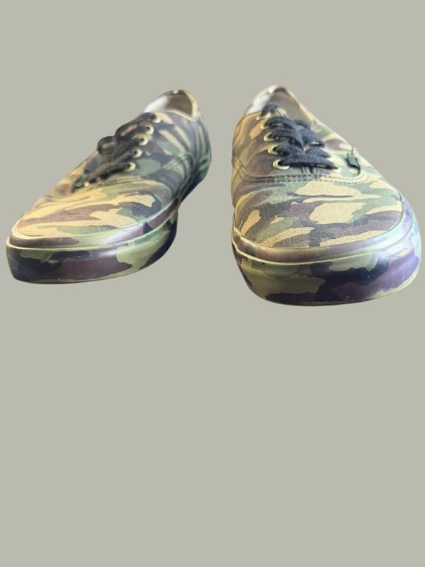 Vans Authentic Mono Print Camo Green Canvas Skate Shoes Men's Size 13 - Thumbnail 2