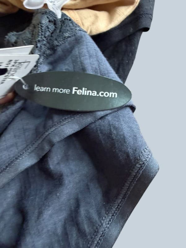 Felina Modal Hipster Panties Lace Trim 3-Pack Black/Fawn/Ebony Size Small - Thumbnail 4