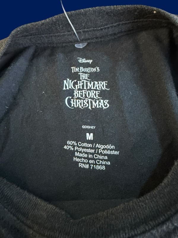 Disney The Nightmare Before Christmas Jack & Sally Spiral Hill Graphic T-Shirt M - Thumbnail 3