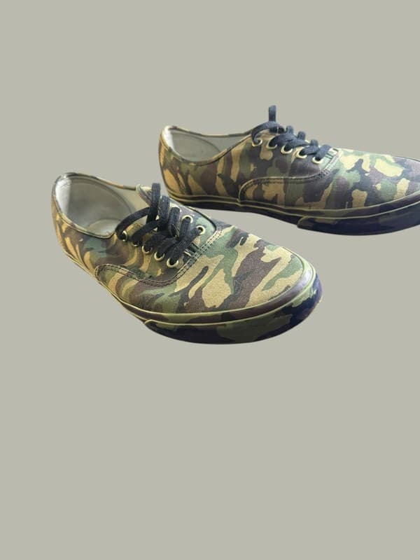 Vans Authentic Mono Print Camo Green Canvas Skate Shoes Men's Size 13 - Thumbnail 8