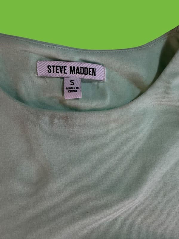 Steve Madden Women's Mint Green Sleeveless Crew Neck Bodysuit Size Small - Thumbnail 5