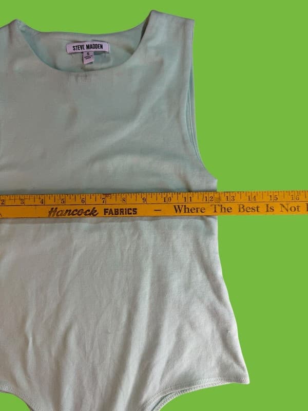 Steve Madden Women's Mint Green Sleeveless Crew Neck Bodysuit Size Small - Thumbnail 9