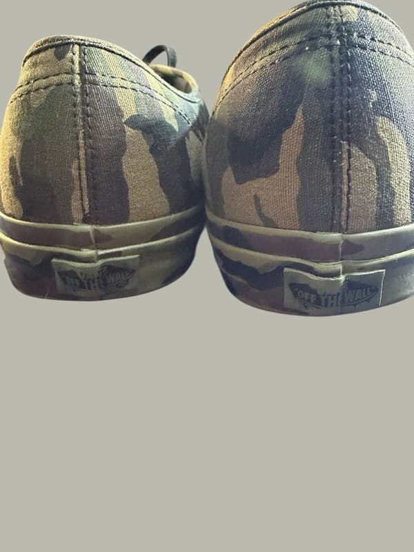 Vans Authentic Mono Print Camo Green Canvas Skate Shoes Men's Size 13 - Thumbnail 6