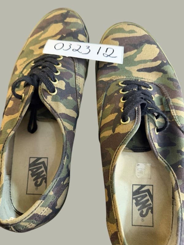 Vans Authentic Mono Print Camo Green Canvas Skate Shoes Men's Size 13 - Thumbnail 10