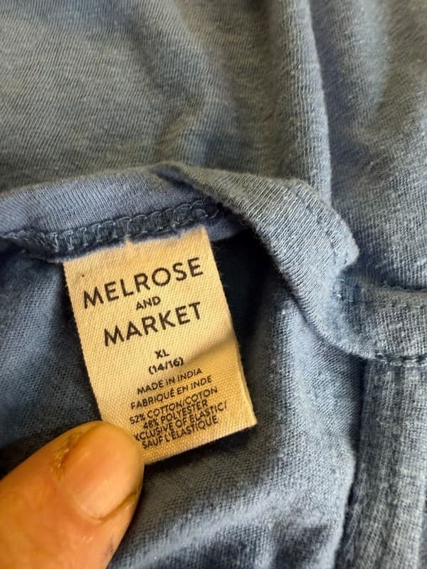 Melrose and Market Blue Smocked High Neck Halter Tank Top XL - Thumbnail 3