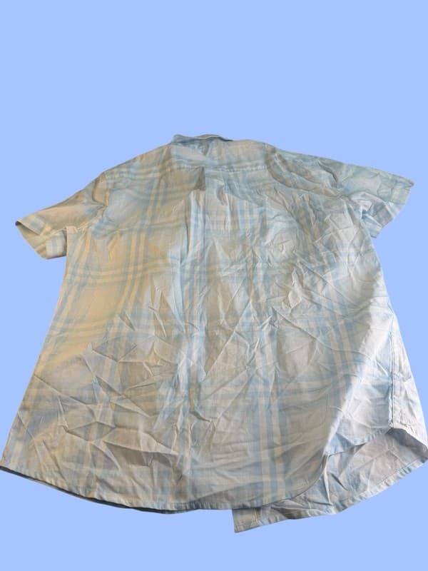 Sonoma Goods For Life Men's M Light Blue Plaid Short Sleeve Perfect-Length Shirt - Thumbnail 4