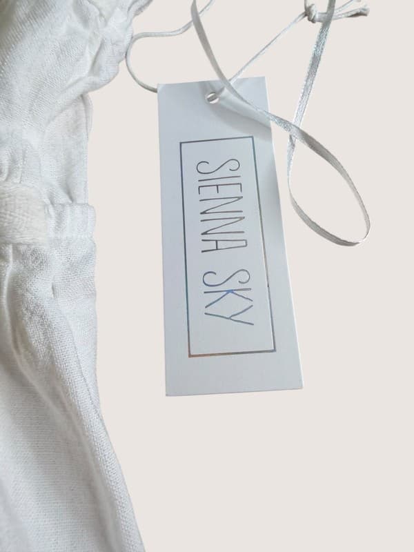 Sienna Sky White Linen Blend Ruffle Halter Top - Thumbnail 2