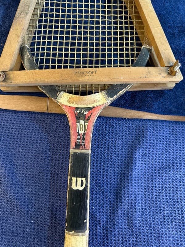 Vintage Tennis Racquet Set Lot 3: Wilson Jack Kramer Pro Staff with Wooden Press - Thumbnail 10