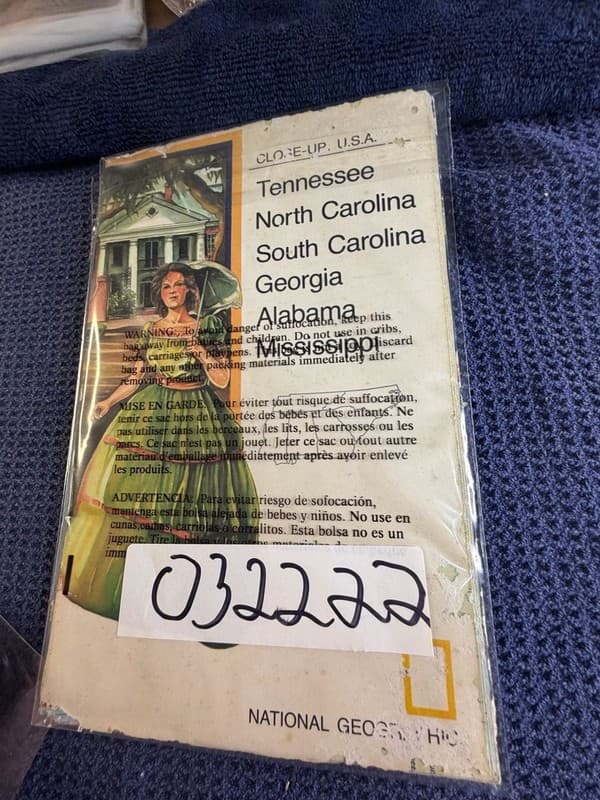 Vintage 1975 National Geographic CloseUp U.S.A. Map of Tn, Carolinas, Ga, Al, Ms - Thumbnail 4