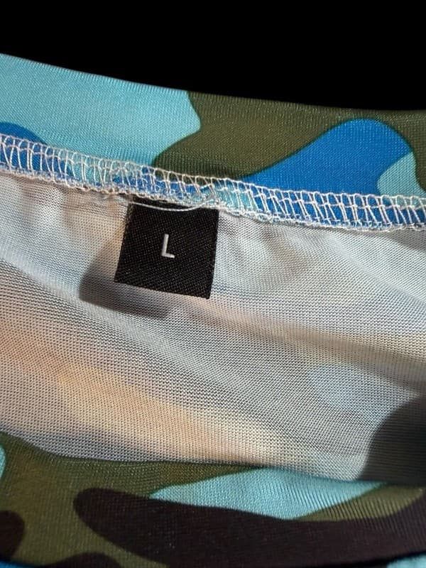 Men's Large Blue Camouflage Performance T-Shirt Quick Dry Activewear - Thumbnail 2