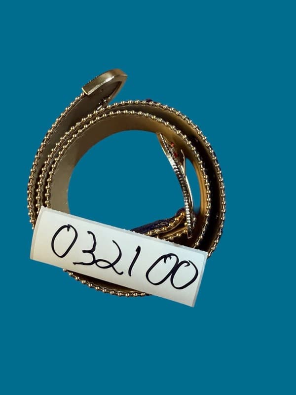 Western Style Floral Lace Beaded Edge Belt with Rhinestone Buckle 30” - Thumbnail 4