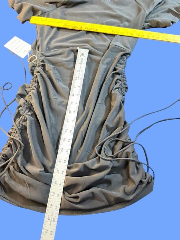 Joyfolie Mia Joy Black Ruched Mesh Puff Sleeve Bodycon Mini Dress S - Thumbnail 9