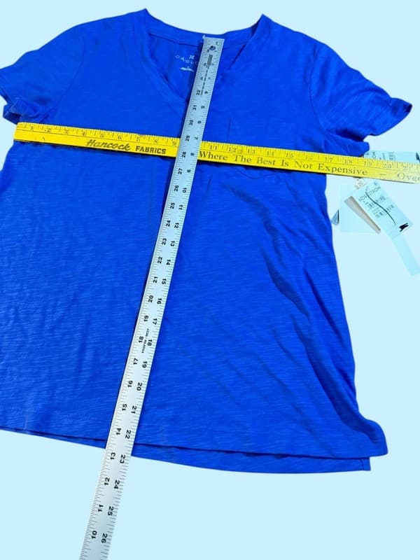 Caslon Cotton & Modal V-Neck Pocket T-Shirt in Blue Dazzle Medium - Thumbnail 8