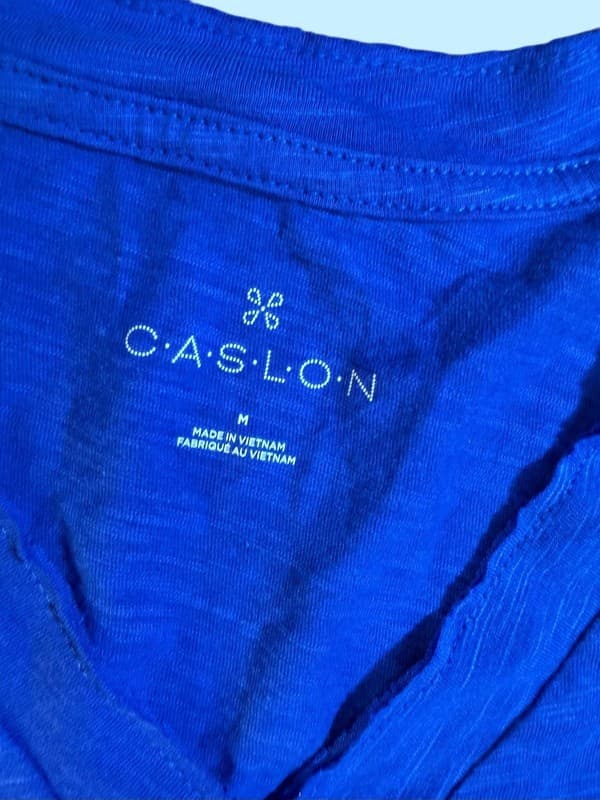 Caslon Cotton & Modal V-Neck Pocket T-Shirt in Blue Dazzle Medium - Thumbnail 5