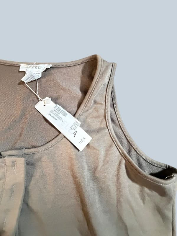 Capella NWT Women's Henley Sleeveless Knit Romper with Drawstring Waist L - Thumbnail 4