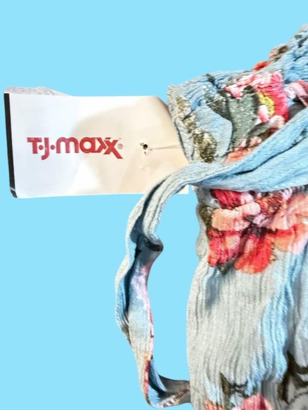 Jolt Floral High-Waist Paperbag Shorts with Tie Belt Sm - Thumbnail 4