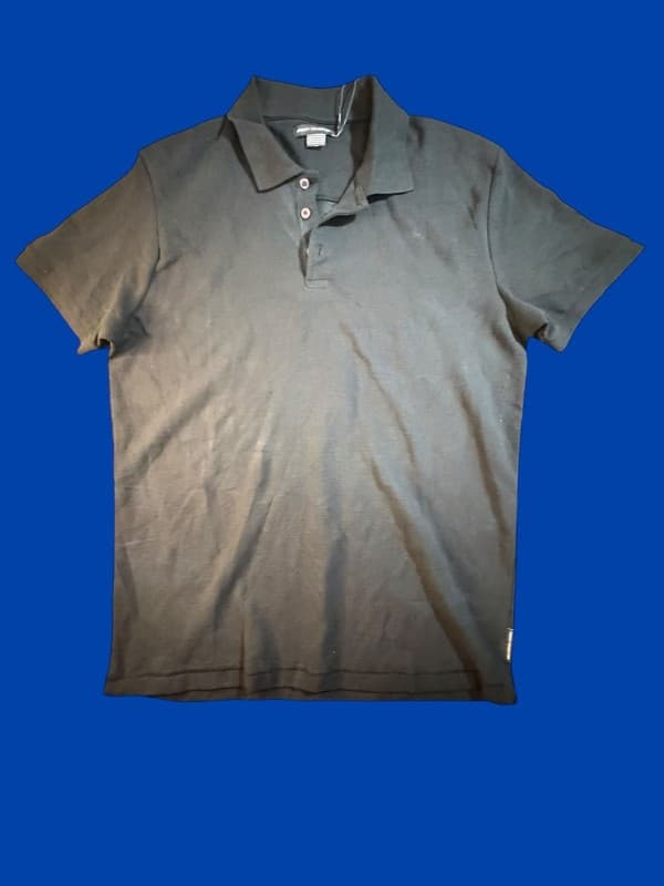 French Connection Men's Black Micro Ottoman Button Polo Shirt NWT Size L - Image 1