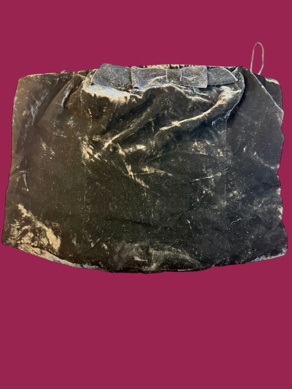 NWT WAYF Black Crushed Velvet Strapless Bow Tube Top Size XL - Image 1