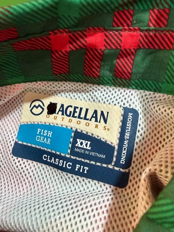 Magellan Outdoors Women's Fish Gear Plaid Christmas Animal Print Shirt Dress XXL - Thumbnail 3