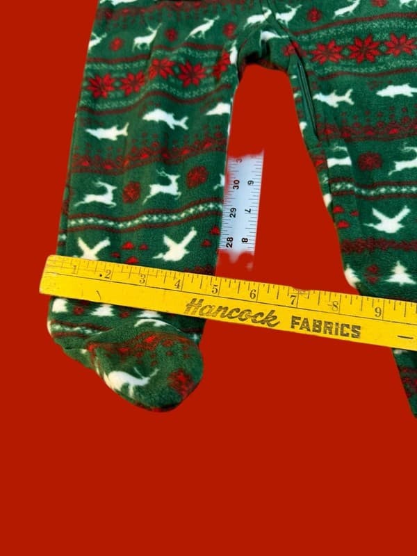 Magellan Outdoors Infant Holiday Fair Isle Fleece Footed Romper, Green, 12/18M - Thumbnail 4