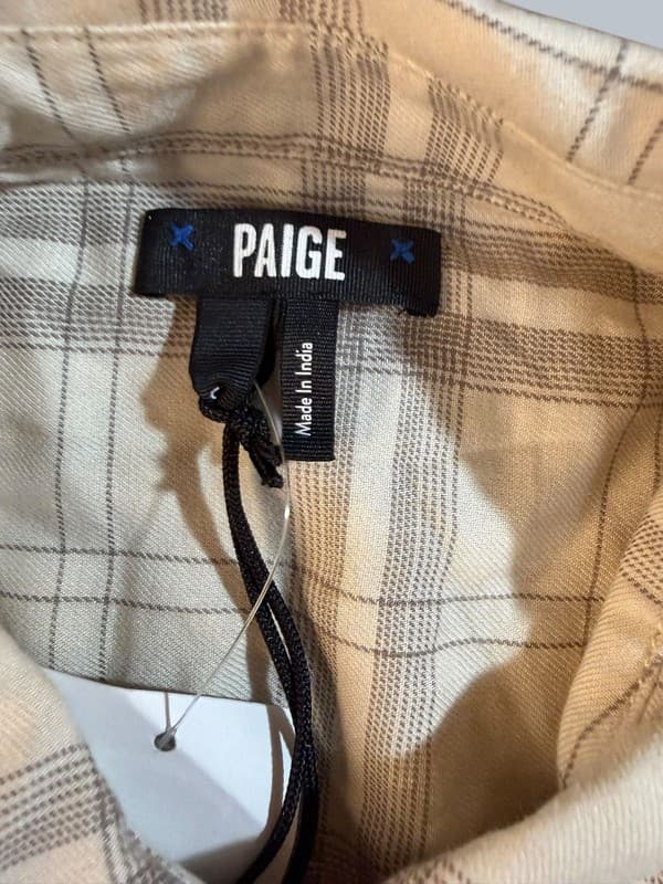 PAIGE Everett Long Sleeve Plaid Performance Flannel Shirt in Misty Day S - Thumbnail 3