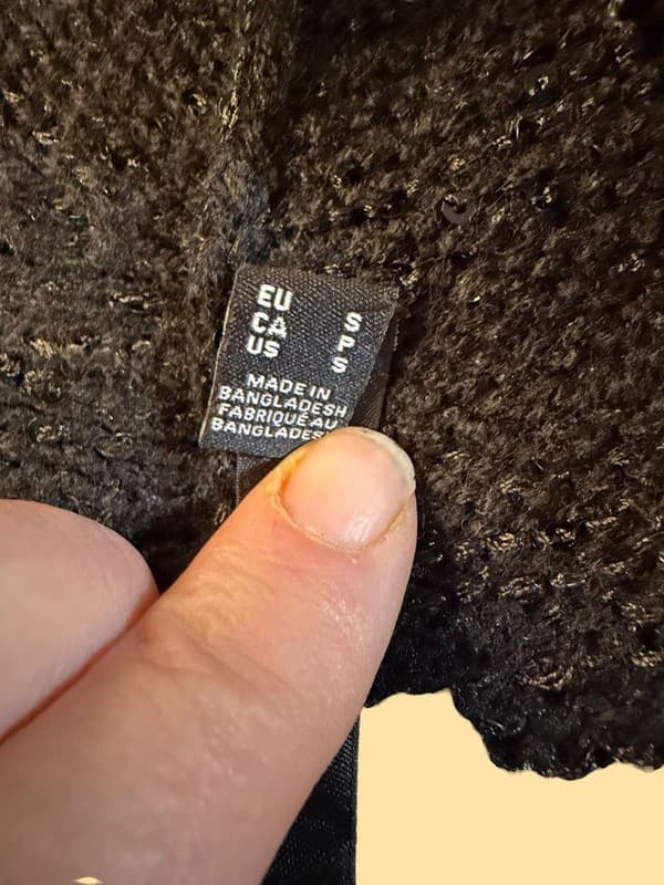 Vero Moda Black Knitted Sequin Shift Dress Size Small - Thumbnail 4