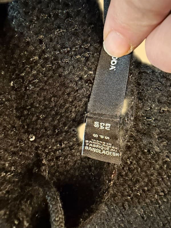 Vero Moda Black Knitted Sequin Shift Dress Size Small - Thumbnail 5