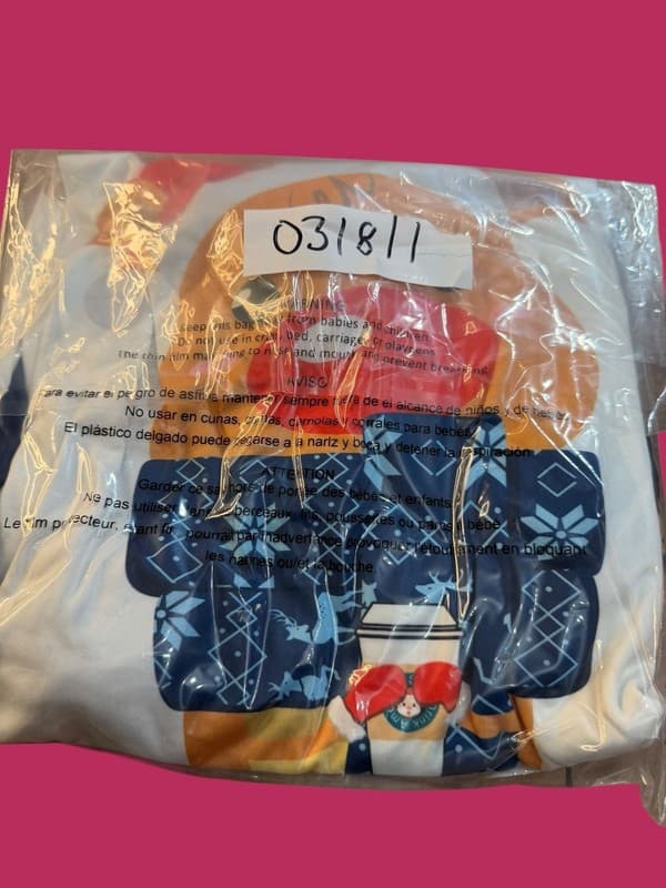 Christmas Reindeer Coffee Graphic Raglan Long Sleeve Pajama Top - Thumbnail 3